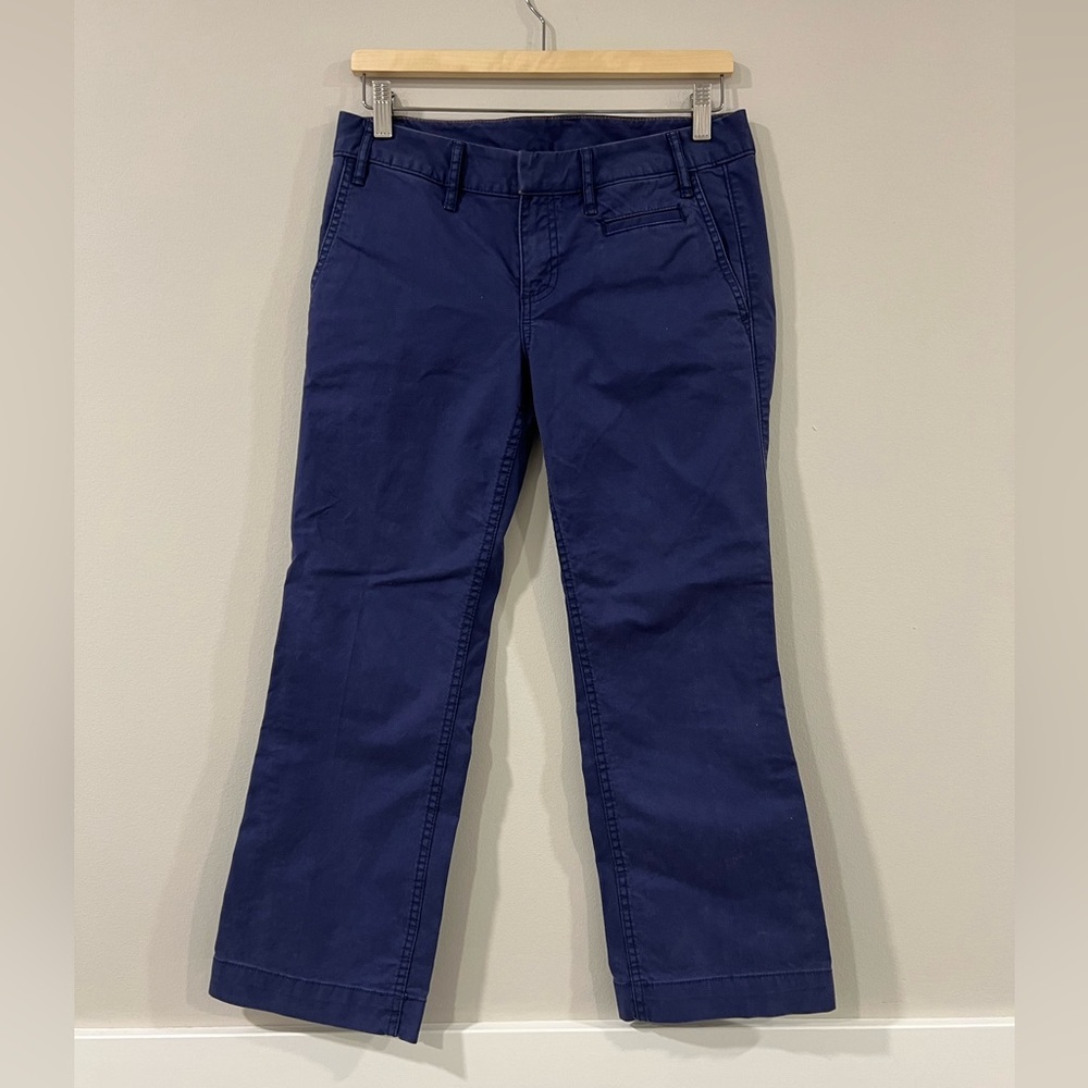 Tory Burch Navy Blue Flare Chino Pants | Size 27